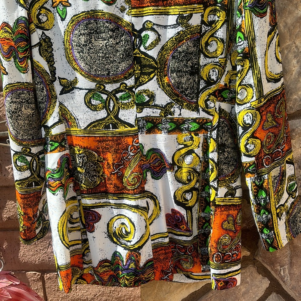 Vintage Platinum by Dorothy Schoelen Colorful Blazer Oversized Artsy Size Small - Picture 10 of 13